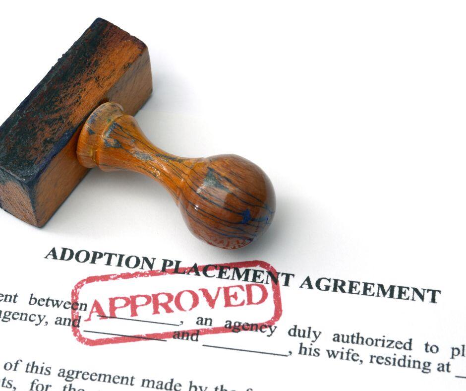 stock photo of adoption placement document