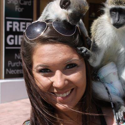 Houston, TX adoptive mom Laci with monkeys