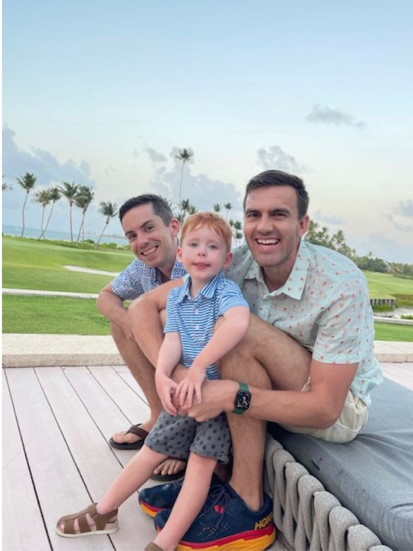 Houston LGBT adoptive family by the beach