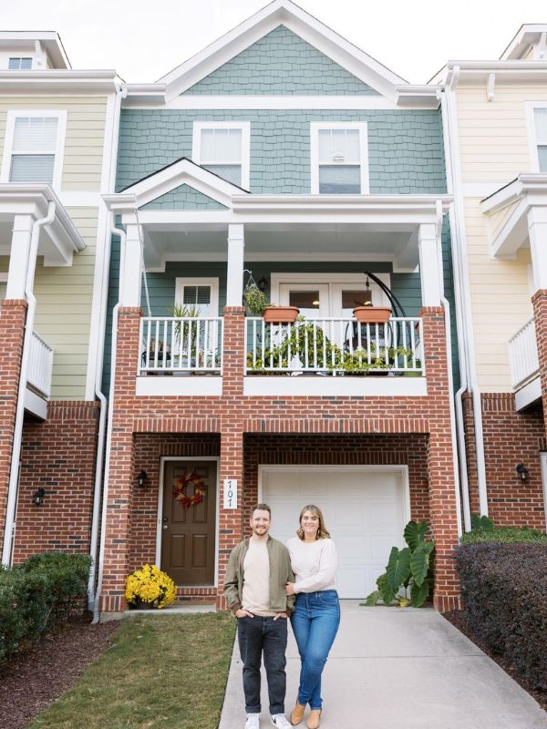 Hopeful adoptive parents outside their Cary, NC townhome