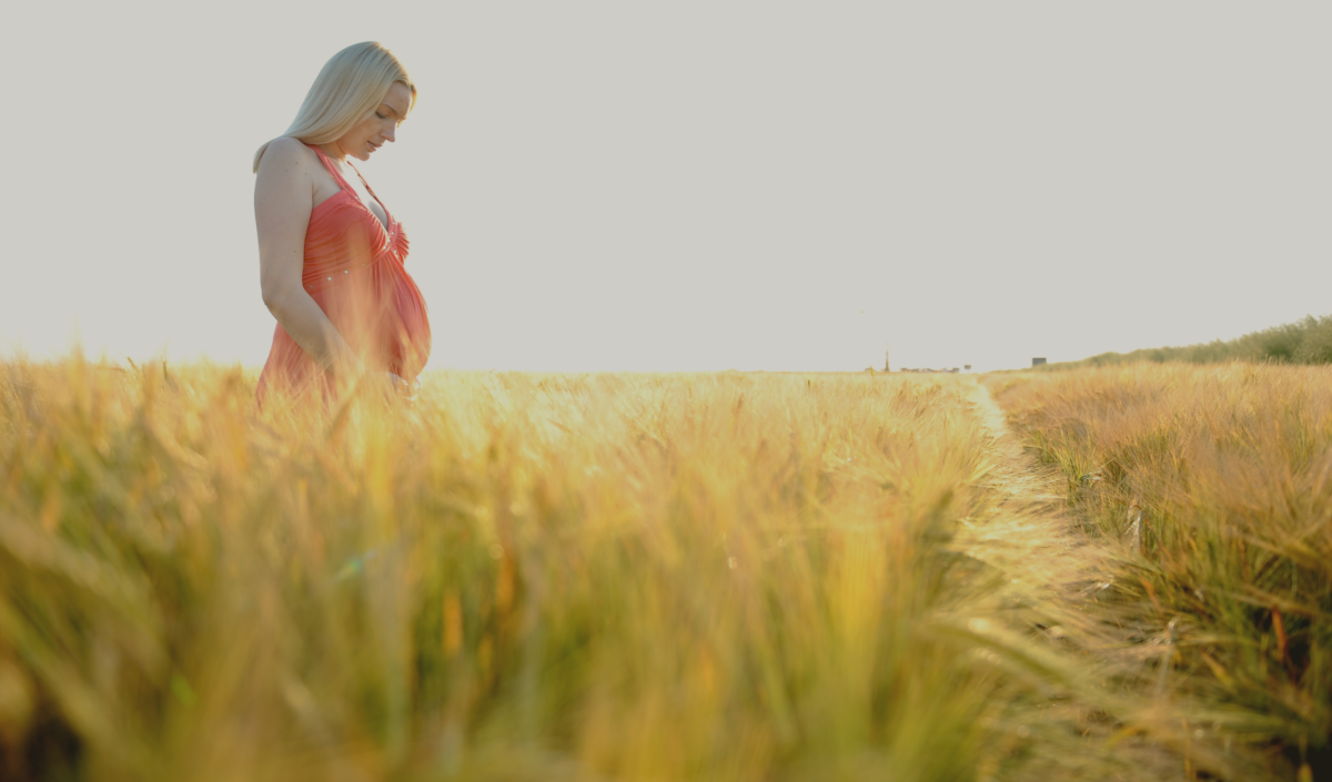 Pregnant woman in a Texas field